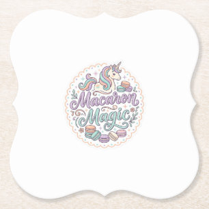 Dessous-de-verre En Papier Licorne Macaron Magie T-Shirt Fantaisiste Design_1