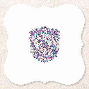 Dessous-de-verre En Papier Licorne Mystique Lune Licorne Coloré