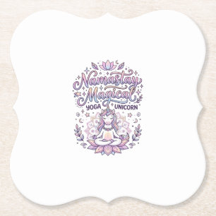 Dessous-de-verre En Papier Licorne Namastay Magique Adorable Typographie Créa