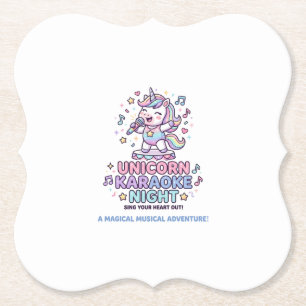 Dessous-de-verre En Papier Licorne Nuit Karaoke Gras Typographie Produit Grap