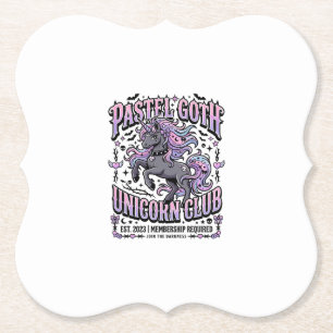 Dessous-de-verre En Papier Licorne Pastel Goth Licorne Club Commercial Sticke