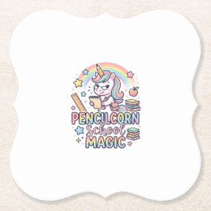 Dessous-de-verre En Papier Licorne Pencilcorn School Magic Adorable Autocolla