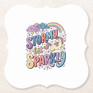 Dessous-de-verre En Papier Licorne Tempête mais Étincelante Merch Fantaisiste