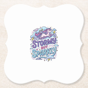 Dessous-de-verre En Papier Licorne Tempête mais Étincelante Rétro Style Cadea