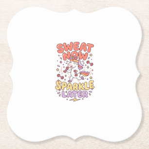 Dessous-de-verre En Papier Licorne Transpiration Maintenant Paillettes Plus T