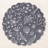 Dessous-de-verre En Papier Ligne Florale monochrome (Devant)