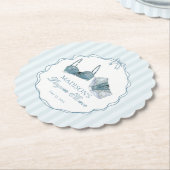 Dessous-de-verre En Papier Lingerie bleu quelque chose de Shower Lace Enterre (Incliné)