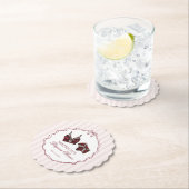 Dessous-de-verre En Papier Lingerie bordeaux en dentelle pour enterrement de (En situation)