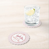 Dessous-de-verre En Papier Lingerie Cœur Rose et Rouge pour Enterrement de Vi (En situation)