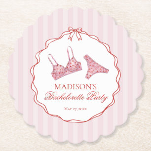 Dessous-de-verre En Papier Lingerie Cœur Rose et Rouge pour Enterrement de Vi