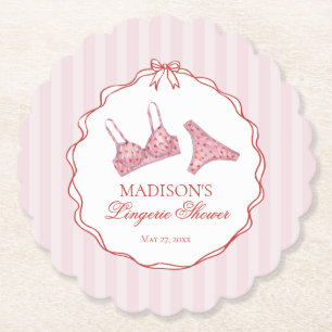 Dessous-de-verre En Papier Lingerie rose et rouge en forme de cœur pour soiré