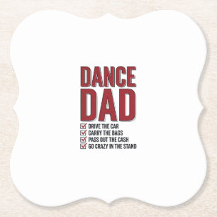 Dessous-de-verre En Papier Liste de contrôle Dance Dad Design de gravure vint
