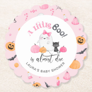 Dessous-de-verre En Papier Little Boo est presque attendu baby shower rose