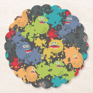 Dessous-de-verre En Papier Little cute funny monsters