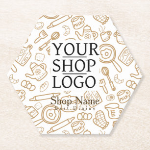 Dessous-de-verre En Papier Logo Brown blanc de cuisine