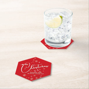 Dessous-de-verre En Papier Logo de l'entreprise Red Gold Business flocon de n