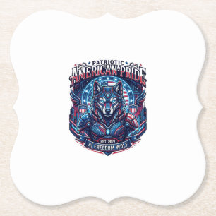 Dessous-de-verre En Papier Loup Cyberpunk Liberté Ai Patriotique Futur Libert