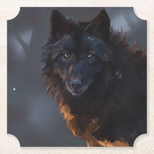 Dessous-de-verre En Papier Loup noir (Devant)