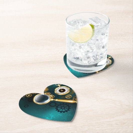 Dessous-de-verre En Papier Loupe en style Steampunk (En situation)