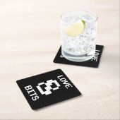 Dessous-de-verre En Papier Love 8 bits (En situation)