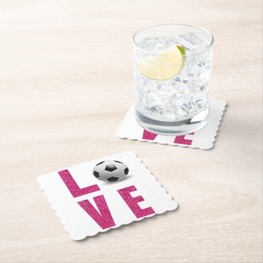 Dessous-de-verre En Papier Love Soccer (En situation)