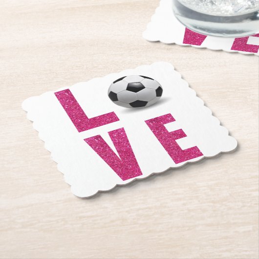 Dessous-de-verre En Papier Love Soccer (Incliné)