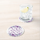 Dessous-de-verre En Papier Luc 1:45 Béni est Elle Florale violette (En situation)