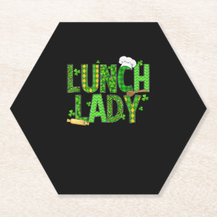 Dessous-de-verre En Papier Lunch Lady Happy St Patrick's Day Cafeteria Travai