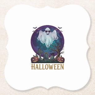 Dessous-de-verre En Papier Lunettes de soleil fantôme Halloween Violet Lune C