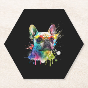 Dessous-de-verre En Papier Lunettes de soleil pour chien français Chien Chien