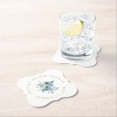 Dessous-de-verre En Papier Luxe Fête des mariées fleurie (En situation)