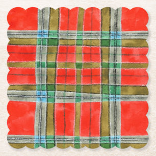 Dessous-de-verre En Papier MAC BAIN TARTAN Carré à bascule Dessous de verre p
