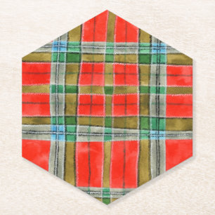 Dessous-de-verre En Papier MAC BAIN TARTAN Pointy Hexagon Dessous de verre pa