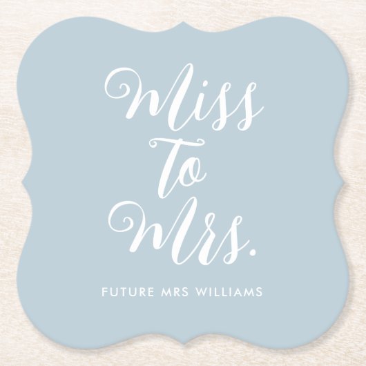 Dessous-de-verre En Papier Mademoiselle à Madame Simple Moderne Réception de  (Devant)