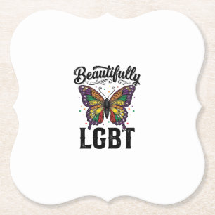 Dessous-de-verre En Papier Magnifique Chemise LGBT Papillon Vintage Fierté_1