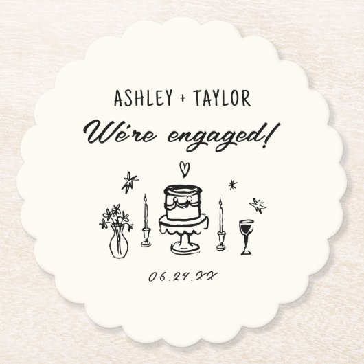 Dessous-de-verre En Papier Main Drawn Quirky Nous sommes Engagé Engagement Pa (Devant)