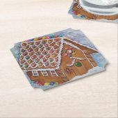 Dessous-de-verre En Papier Maison de pain d'épices (Incliné)