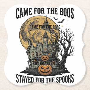 Dessous-de-verre En Papier Maison Hantée Halloween Gravure Vintage T Spooky
