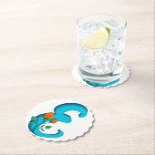 Dessous-de-verre En Papier Majuscule E monogramme floral (En situation)