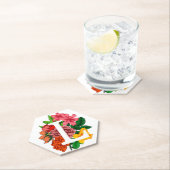 Dessous-de-verre En Papier Majuscule L monogramme floral (En situation)