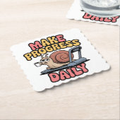 Dessous-de-verre En Papier Make Progress Daily (Incliné)
