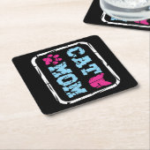 Dessous-de-verre En Papier Maman de chat (Incliné)