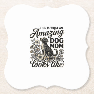 Dessous-de-verre En Papier Maman de chien incroyable Design floral vintage po