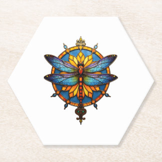 Dessous-de-verre En Papier Mandala Dragonfly Luminous Sacred Geometry Spiritu