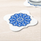 Dessous-de-verre En Papier Mandala en bleu (Incliné)