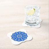 Dessous-de-verre En Papier Mandala en bleu (En situation)
