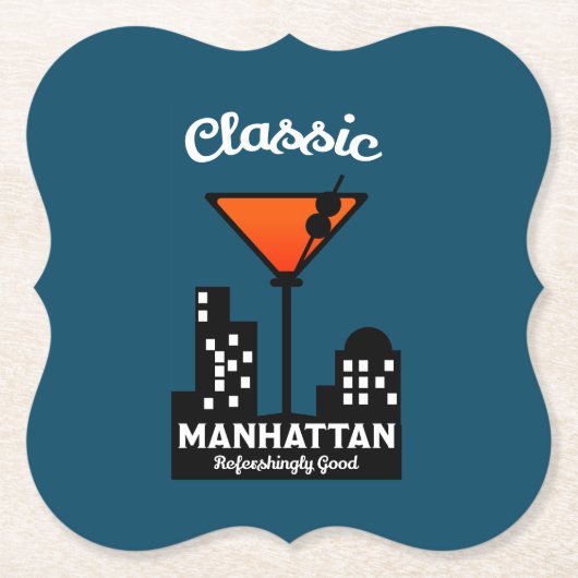 Dessous-de-verre En Papier Manhattan Cocktail Wall Art (Devant)
