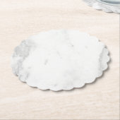 Dessous-de-verre En Papier Marbre Blanc (Incliné)
