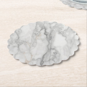 Dessous-de-verre En Papier Marbre Blanc