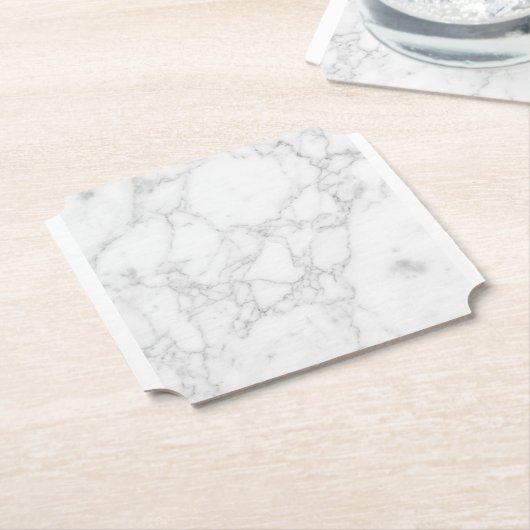 Dessous-de-verre En Papier Marbre Blanc (Incliné)